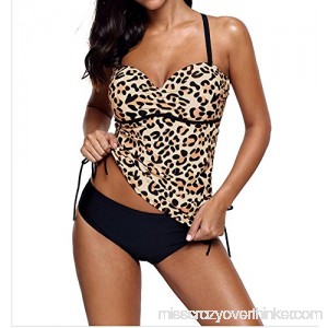 Xuan2Xuan3 Womens Tankini Top Swimsuit Two Pieces Cover up Padded Swimwear with Triangle Suit Bathing Suit Plus Size S-3XL… Leopard B078WXDH4C